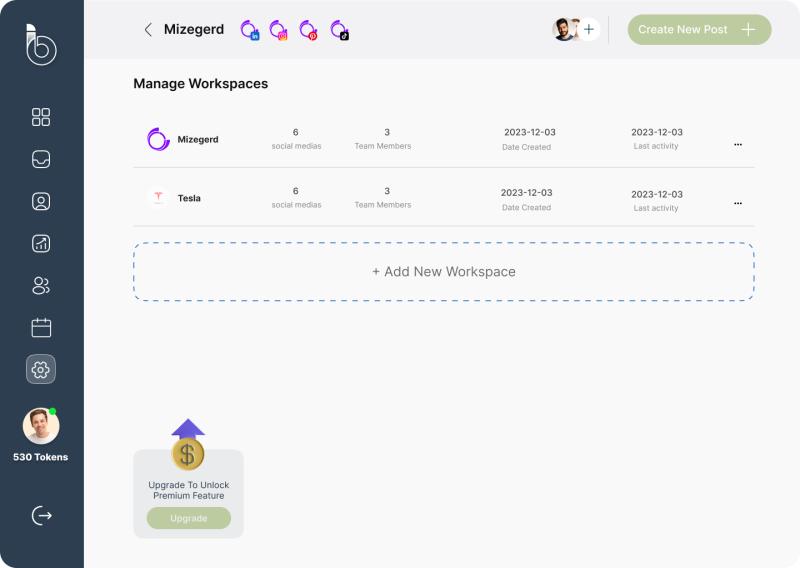 Business Insight Manage Workspace Screenshot